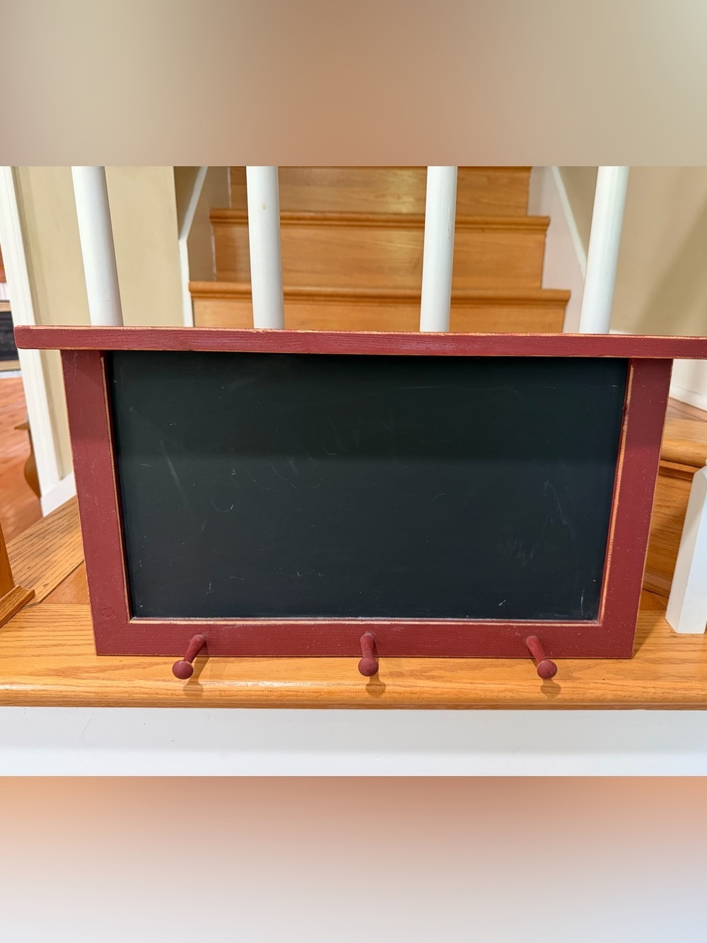 Home Interiors Kids Rustic wooden chalkboard with three hooks